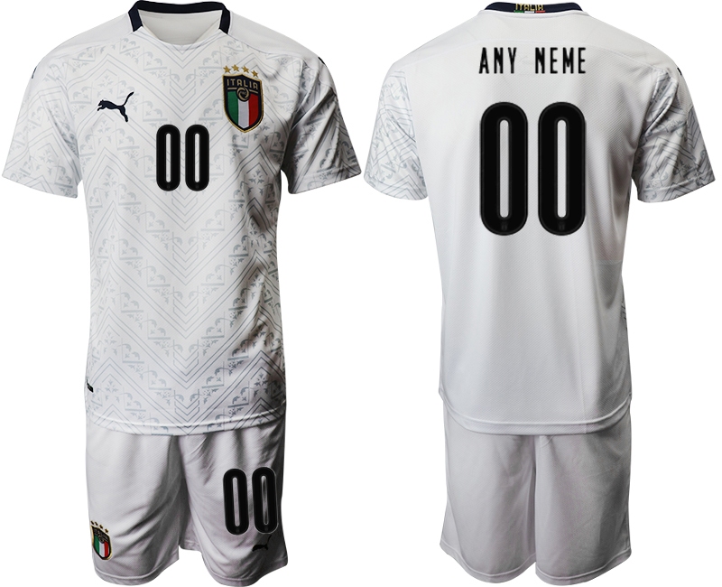 2021 Men Italy away customized white soccer jerseys->cleveland indians->MLB Jersey